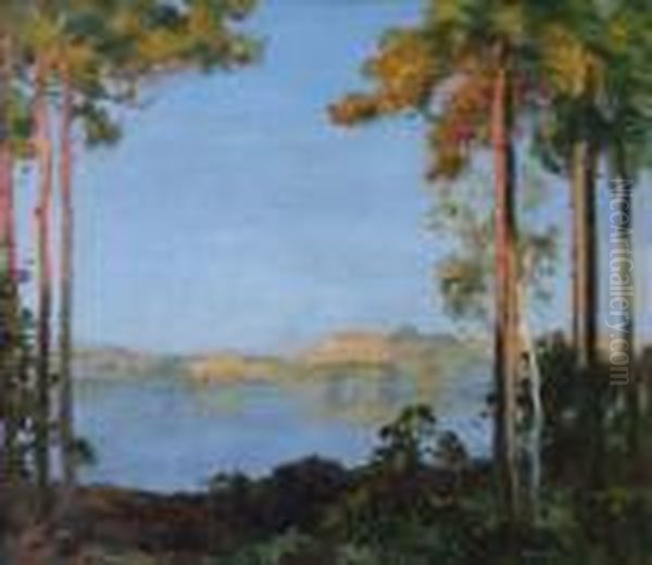 Coastal View Oil Painting by Thomas E. Mostyn