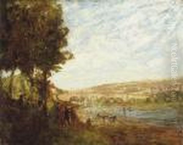 Barnstable Bridge Oil Painting by Thomas E. Mostyn