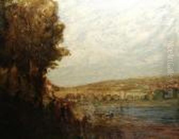 Barnstable Bridge Oil Painting by Thomas E. Mostyn