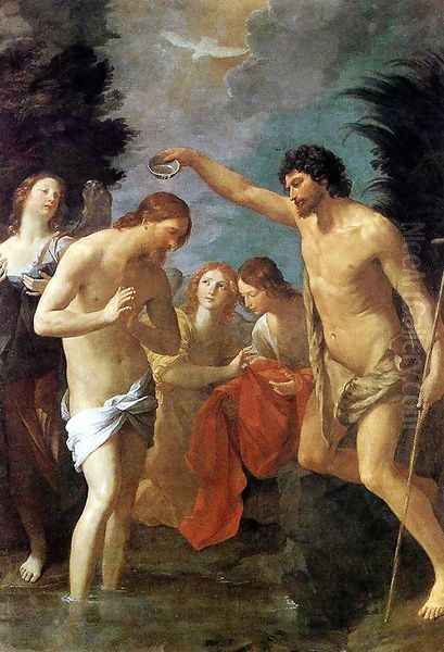 Baptism of Christ c. 1623 Oil Painting by Guido Reni