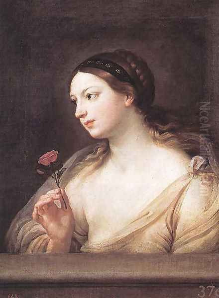 Girl with a Rose Oil Painting by Guido Reni