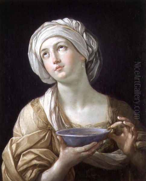 Lady with a Lapis Lazuli Bowl Oil Painting by Guido Reni