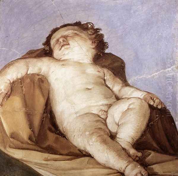 Sleeping Putto 1627 Oil Painting by Guido Reni