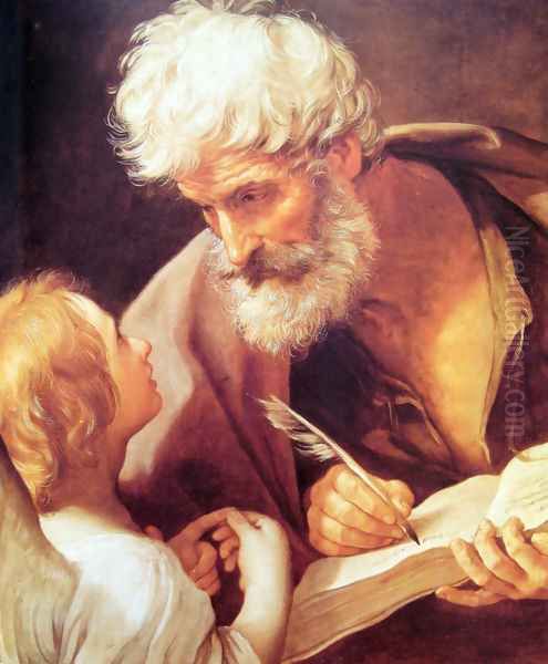 Evangelist St. Matthew and the Angel Oil Painting by Guido Reni