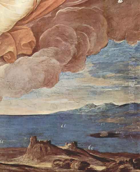 Aurora (Apollo follows the voraneilenden Aurora in his car), Detail 1 Oil Painting by Guido Reni