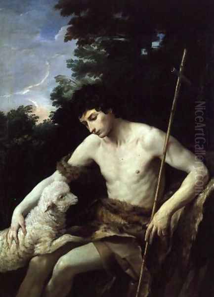 St. John the Baptist in the Wilderness, c.1625 Oil Painting by Guido Reni