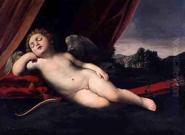 Sleeping Cupid Oil Painting by Guido Reni