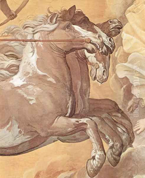 Aurora (Apollo follows the voraneilenden Aurora in his car), Detail 2 Oil Painting by Guido Reni