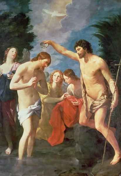 The Baptism of Christ, 1623 Oil Painting by Guido Reni