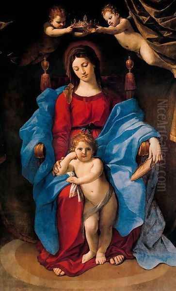 The virgin of the chair Oil Painting by Guido Reni