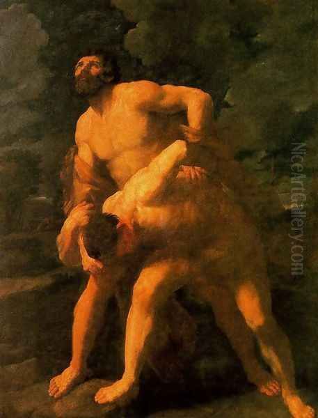 Hercules Wrestling with Achelous Oil Painting by Guido Reni