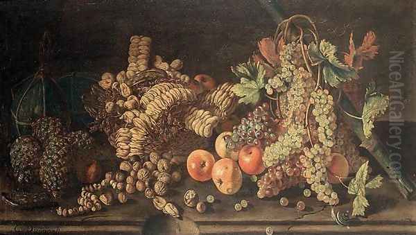 Fruit Still-Life (2) Oil Painting by Giovanni Battista Ruoppolo