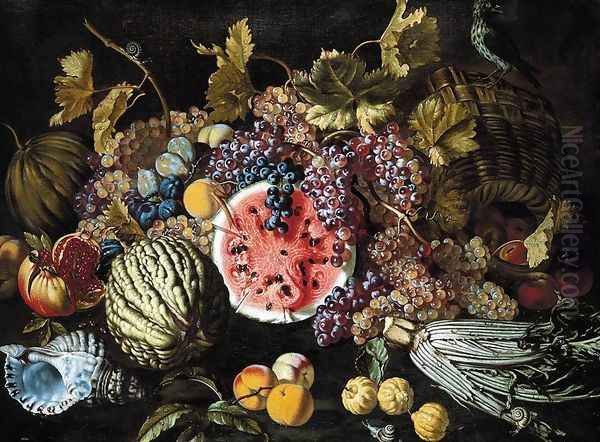 Still-Life of Fruit Oil Painting by Giovanni Battista Ruoppolo