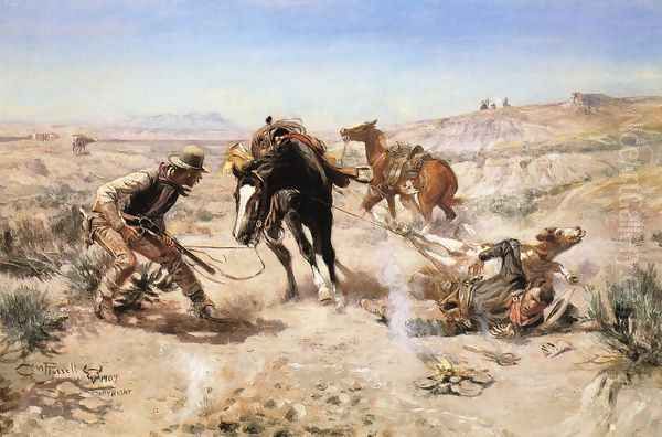 The Cinch Ring Oil Painting by Charles Marion Russell