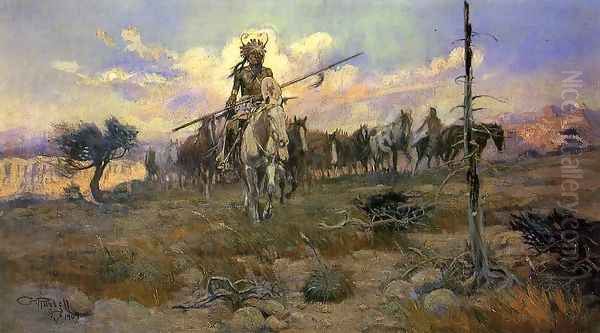 Bringing Home the Spoils Oil Painting by Charles Marion Russell