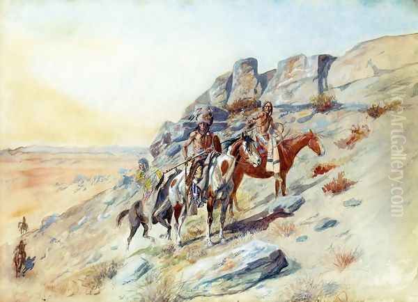 Sighting the Enemy Oil Painting by Charles Marion Russell