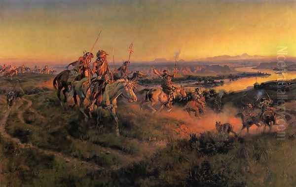 The Salute of the Robe Trade Oil Painting by Charles Marion Russell