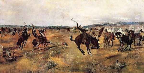 Breaking Camp Oil Painting by Charles Marion Russell