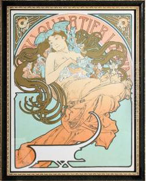 Au Quartier Latin Oil Painting by Alphonse Maria Mucha