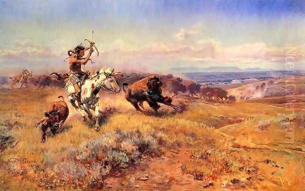 Horse of the Hunter (or Fresh Meat) Oil Painting by Charles Marion Russell