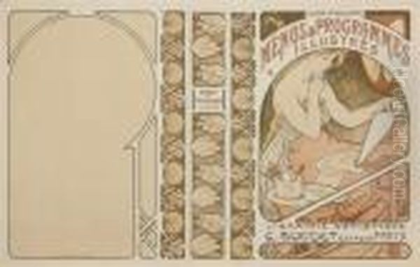 Menus Et Programmes Illustres Oil Painting by Alphonse Maria Mucha