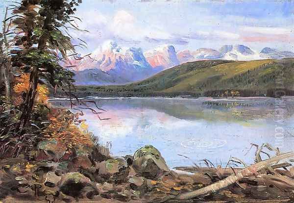 Lake McDonald Oil Painting by Charles Marion Russell