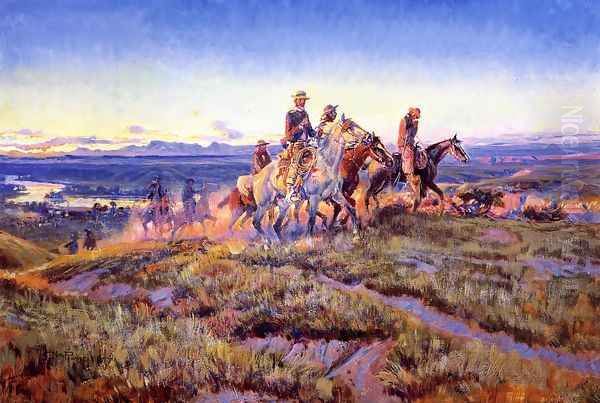 Men of the Open Range Oil Painting by Charles Marion Russell