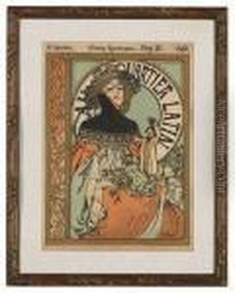 Au Quartier Latin Oil Painting by Alphonse Maria Mucha