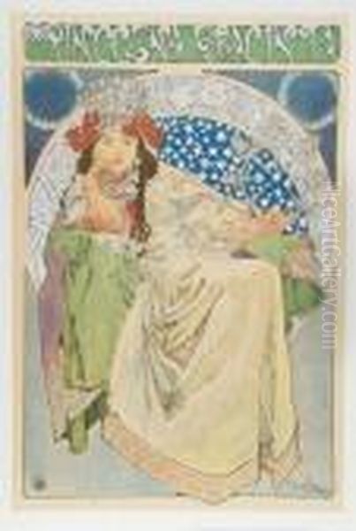 Princezna Hyacinta Oil Painting by Alphonse Maria Mucha