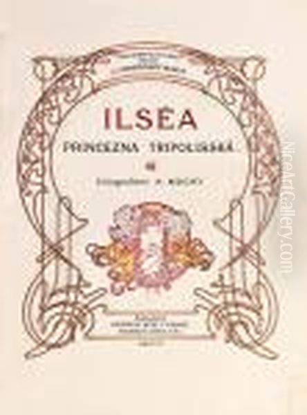 Ilsea Princezna Tripoliska Oil Painting by Alphonse Maria Mucha