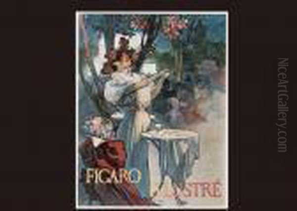 Caf? Conser Oil Painting by Alphonse Maria Mucha