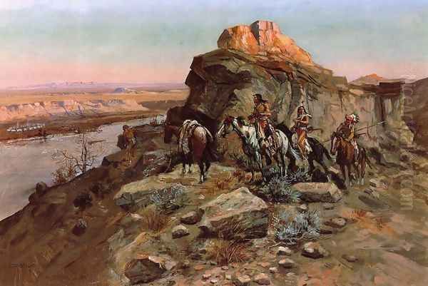 Planning the Attack Oil Painting by Charles Marion Russell