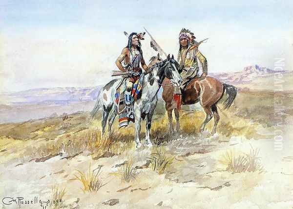 On the Prowl Oil Painting by Charles Marion Russell