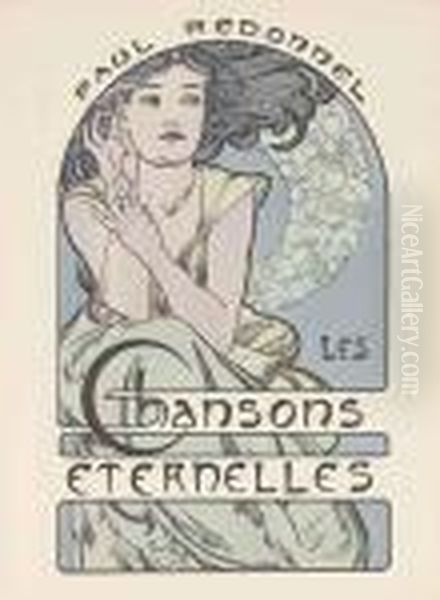 Les Chansons Eternelles Oil Painting by Alphonse Maria Mucha