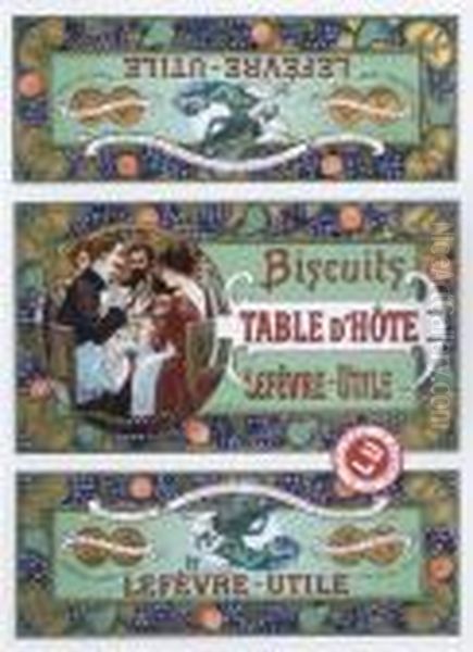 Biscuits Table D'hote Oil Painting by Alphonse Maria Mucha