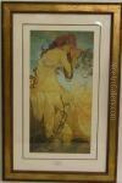 Sommer Oil Painting by Alphonse Maria Mucha