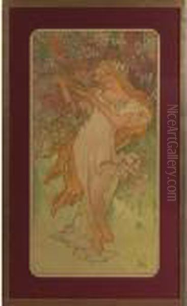 The Four Seasons Oil Painting by Alphonse Maria Mucha