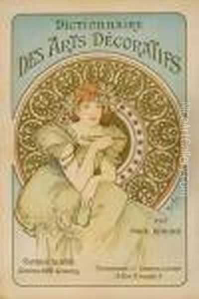 Dictionnaire Des Arts Decoratifs (1902) Oil Painting by Alphonse Maria Mucha