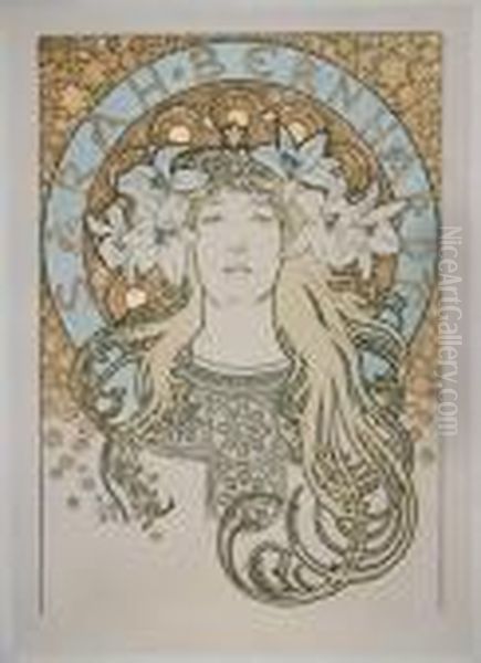 <sarah Bernhardt>, [1896]. 
Affiche Oil Painting by Alphonse Maria Mucha