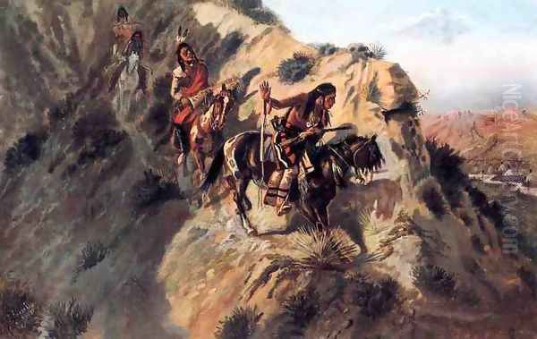 Scouting the Enemy Oil Painting by Charles Marion Russell