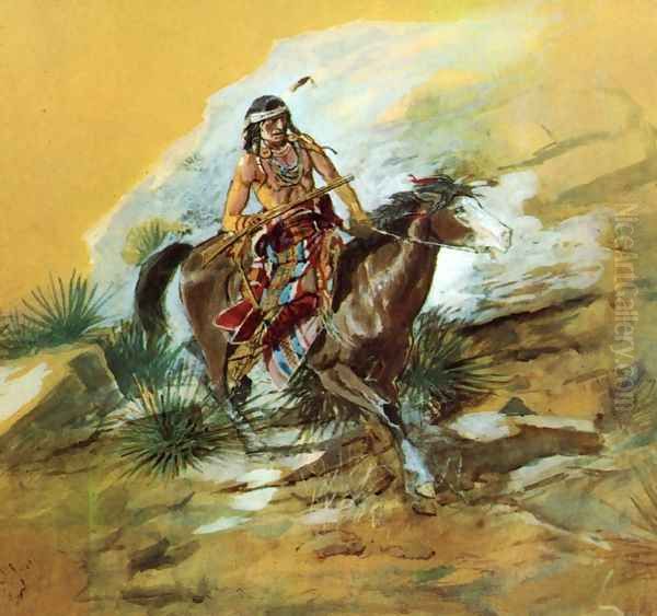 The Crow Scout Oil Painting by Charles Marion Russell