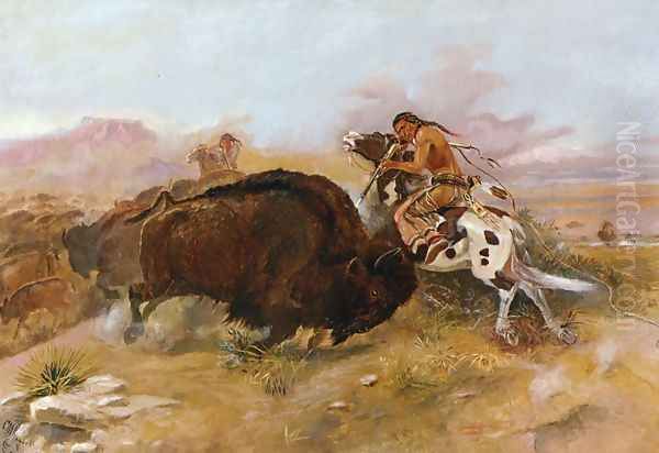 Meat for the Tribe Oil Painting by Charles Marion Russell