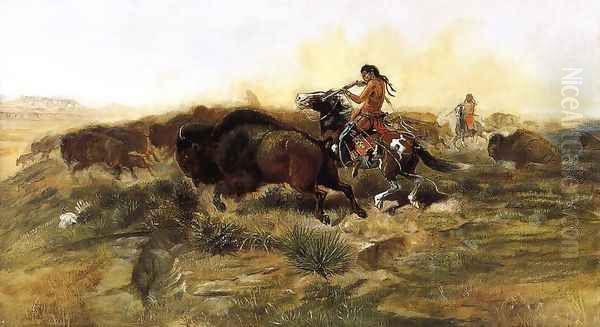 Wild Meat for Wild Men Oil Painting by Charles Marion Russell