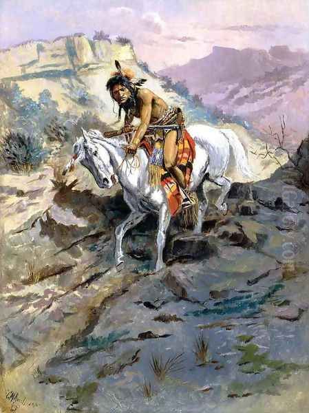 The Alert Oil Painting by Charles Marion Russell