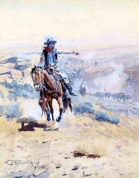 Pointing Out the Trail Oil Painting by Charles Marion Russell