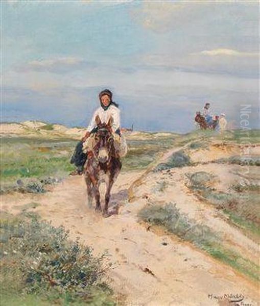 In Den Dunen Bei De Panne Oil Painting by Hugo Muhlig