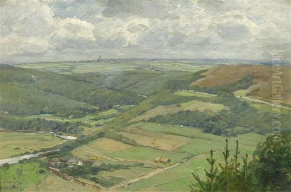 Landscape Near Nideggen Oil Painting by Hugo Muhlig