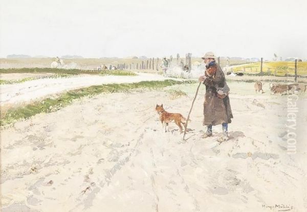 Schafer Mit Hund Oil Painting by Hugo Muhlig