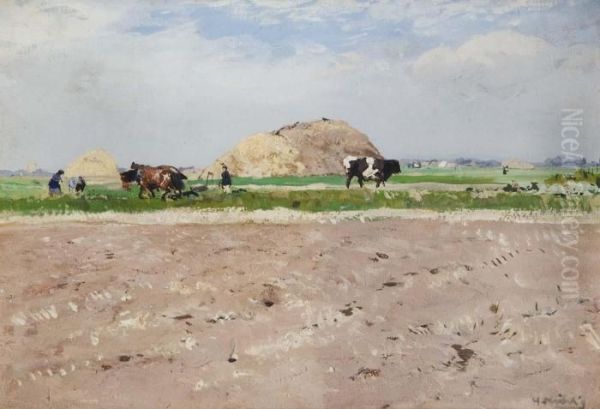 Bauerliche Genreszene Oil Painting by Hugo Muhlig