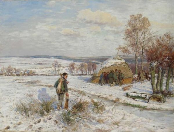 Jagdpause Bei Metzhausen Oil Painting by Hugo Muhlig